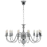 vidaXL Candelabru, argintiu, 12 becuri x E14