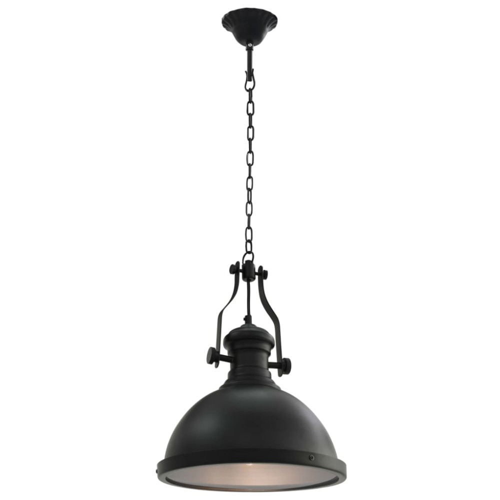 vidaXL Lustră, negru, rotundă, E27