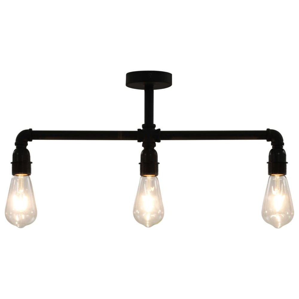 vidaXL Lampă de tavan, negru, 3 becuri x E27