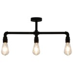 vidaXL Lampă de tavan, negru, 3 becuri x E27 vidaXL Lampă de tavan, negru, 3 becuri x E27