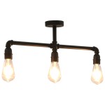 vidaXL Lampă de tavan, negru, 3 becuri x E27 vidaXL Lampă de tavan, negru, 3 becuri x E27