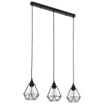 vidaXL Lustră, design diamant, negru, 3 becuri x E27 vidaXL Lustră, design diamant, negru, 3 becuri x E27