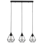 vidaXL Lustră, design diamant, negru, 3 becuri x E27 vidaXL Lustră, design diamant, negru, 3 becuri x E27
