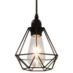 vidaXL Lustră, design diamant, negru, 3 becuri x E27 vidaXL Lustră, design diamant, negru, 3 becuri x E27