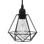 vidaXL Lustră, design diamant, negru, 3 becuri x E27 vidaXL Lustră, design diamant, negru, 3 becuri x E27