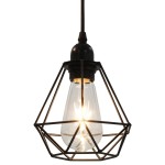 vidaXL Lustră cu design diamant, negru, 3 x bec E27 vidaXL Lustră cu design diamant, negru, 3 x bec E27