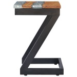 vidaXL Măsuță de cafea, 30 x 30 x 50 cm, lemn masiv tec și polirășină vidaXL Măsuță de cafea, 30 x 30 x 50 cm, lemn masiv tec și polirășină