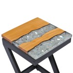 vidaXL Măsuță de cafea, 30 x 30 x 50 cm, lemn masiv tec și polirășină vidaXL Măsuță de cafea, 30 x 30 x 50 cm, lemn masiv tec și polirășină