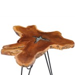 vidaXL Măsuță de cafea, 70 x 45 cm, lemn masiv de tec și polirășină vidaXL Măsuță de cafea, 70 x 45 cm, lemn masiv de tec și polirășină
