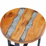 vidaXL Măsuță de cafea, 40 x 45 cm, lemn masiv de tec și polirășină vidaXL Măsuță de cafea, 40 x 45 cm, lemn masiv de tec și polirășină