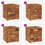 vidaXL Taburet de depozitare, lemn masiv de tec