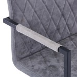 vidaXL Scaune de bucătărie consolă, 2 buc., gri închis, piele eco