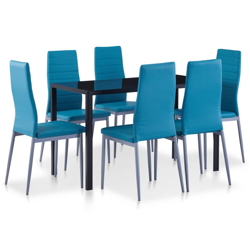 vidaXL Set mobilier de bucătărie, 7 piese, albastru
