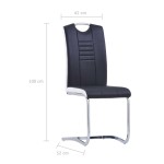 vidaXL Scaune de bucătărie consolă, 2 buc., negru, piele ecologică