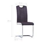 vidaXL Scaune de bucătărie consolă, 2 buc., maro, piele ecologică vidaXL Scaune de bucătărie consolă, 2 buc., maro, piele ecologică
