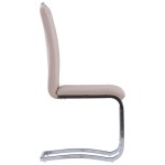 vidaXL Scaune de bucătărie cantilever 2 buc. cappuccino piele eco