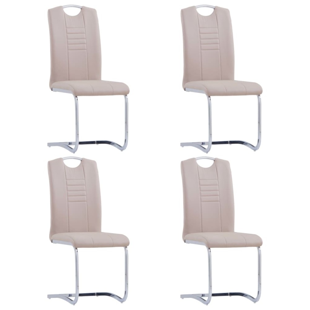 vidaXL Scaune bucătărie consolă, 4 buc. cappuccino piele ecologică