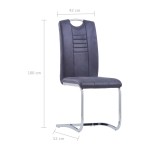 vidaXL Scaune de bucătărie consolă, 2 buc., gri, piele întoarsă eco