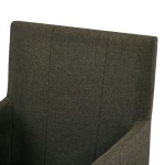 vidaXL Scaune de bucătărie cu cotiere, 2 buc, maro, textil