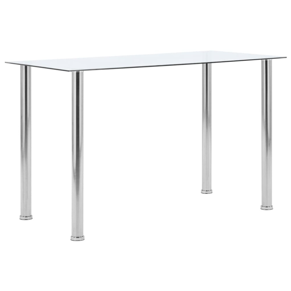 vidaXL Masă de bucătărie, transparent, 120x60x75 cm, sticlă securizată