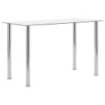 vidaXL Masă de bucătărie, transparent, 120x60x75 cm, sticlă securizată