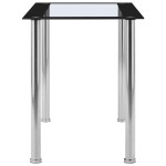 vidaXL Masă de bucătărie, negru/transparent, 120 x 60 x 75 cm, sticlă