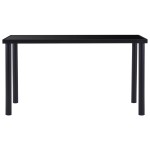 vidaXL Masă de bucătărie, negru, 140 x 70 x 75 cm, sticlă securizată