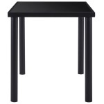 vidaXL Masă de bucătărie, negru, 140 x 70 x 75 cm, sticlă securizată