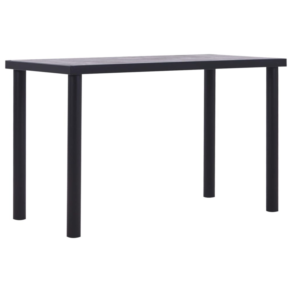 vidaXL Masă de bucătărie, negru & gri beton, 120 x 60 x 75 cm, MDF