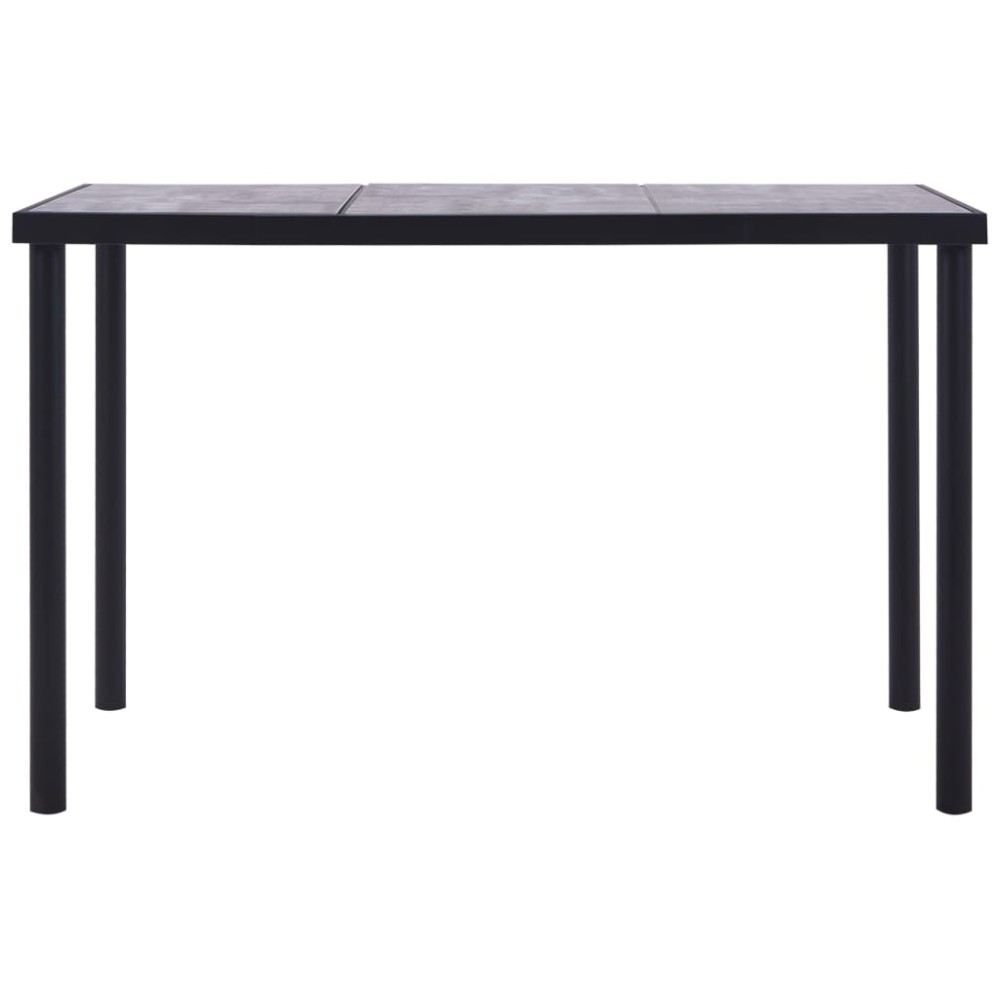 vidaXL Masă de bucătărie, negru & gri beton, 160 x 80 x 75 cm, MDF