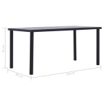 vidaXL Masă de bucătărie, negru & gri beton, 160 x 80 x 75 cm, MDF vidaXL Masă de bucătărie, negru & gri beton, 160 x 80 x 75 cm, MDF