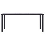 vidaXL Masă de bucătărie, negru & gri beton, 180 x 90 x 75 cm, MDF