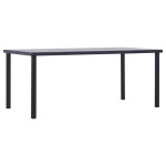 vidaXL Masă de bucătărie, negru & gri beton, 180 x 90 x 75 cm, MDF