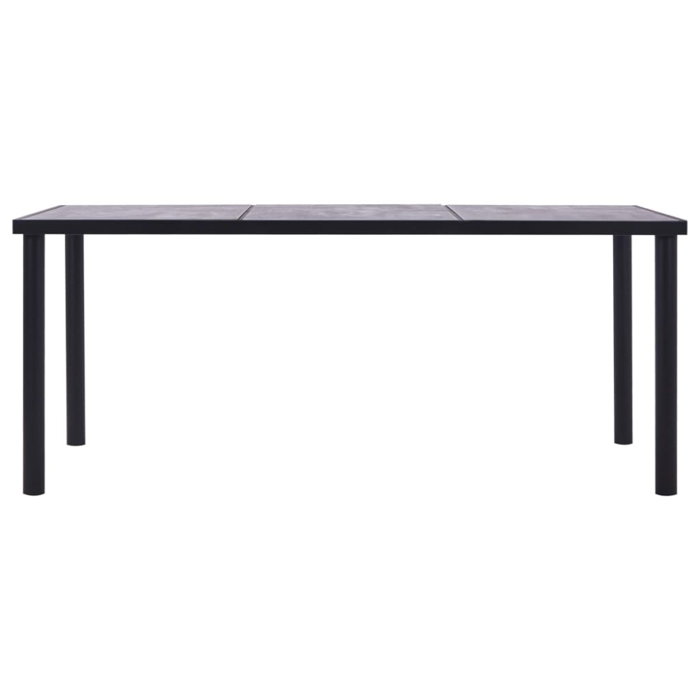 vidaXL Masă de bucătărie, negru & gri beton, 200 x 100 x 75 cm, MDF