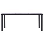 vidaXL Masă de bucătărie, negru & gri beton, 200 x 100 x 75 cm, MDF