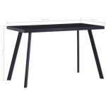 vidaXL Masă de bucătărie, negru, 120 x 60 x 75 cm, sticlă securizată