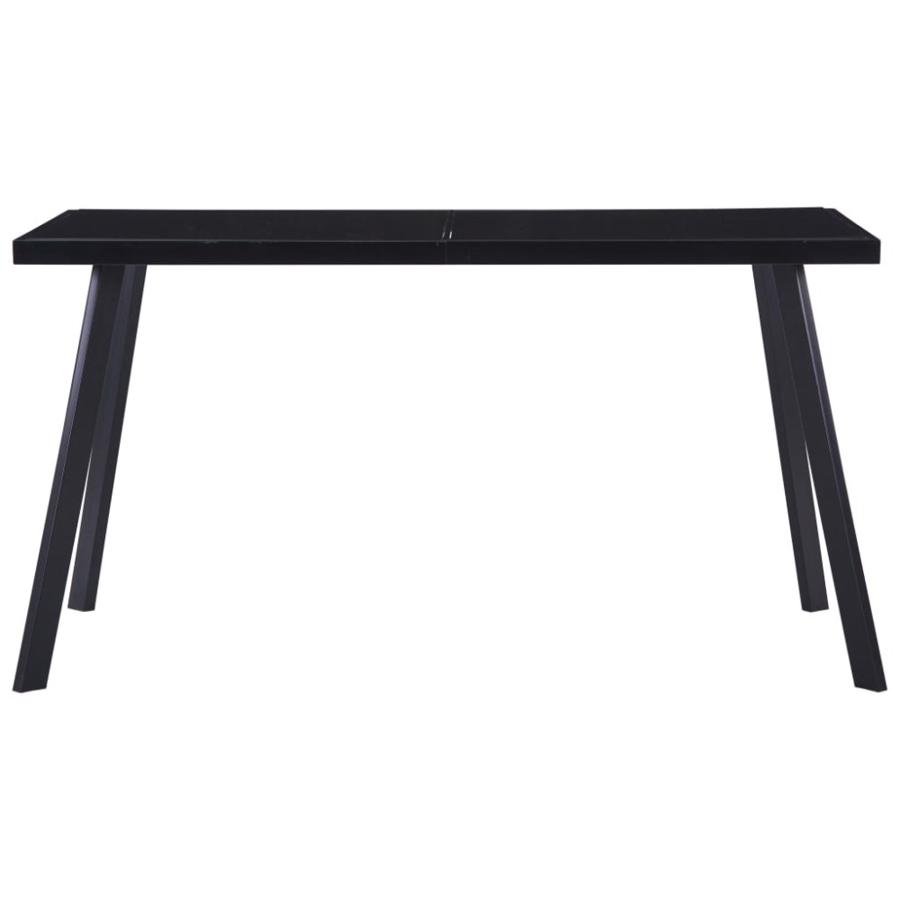 vidaXL Masă de bucătărie, negru, 140 x 70 x 75 cm, sticlă securizată