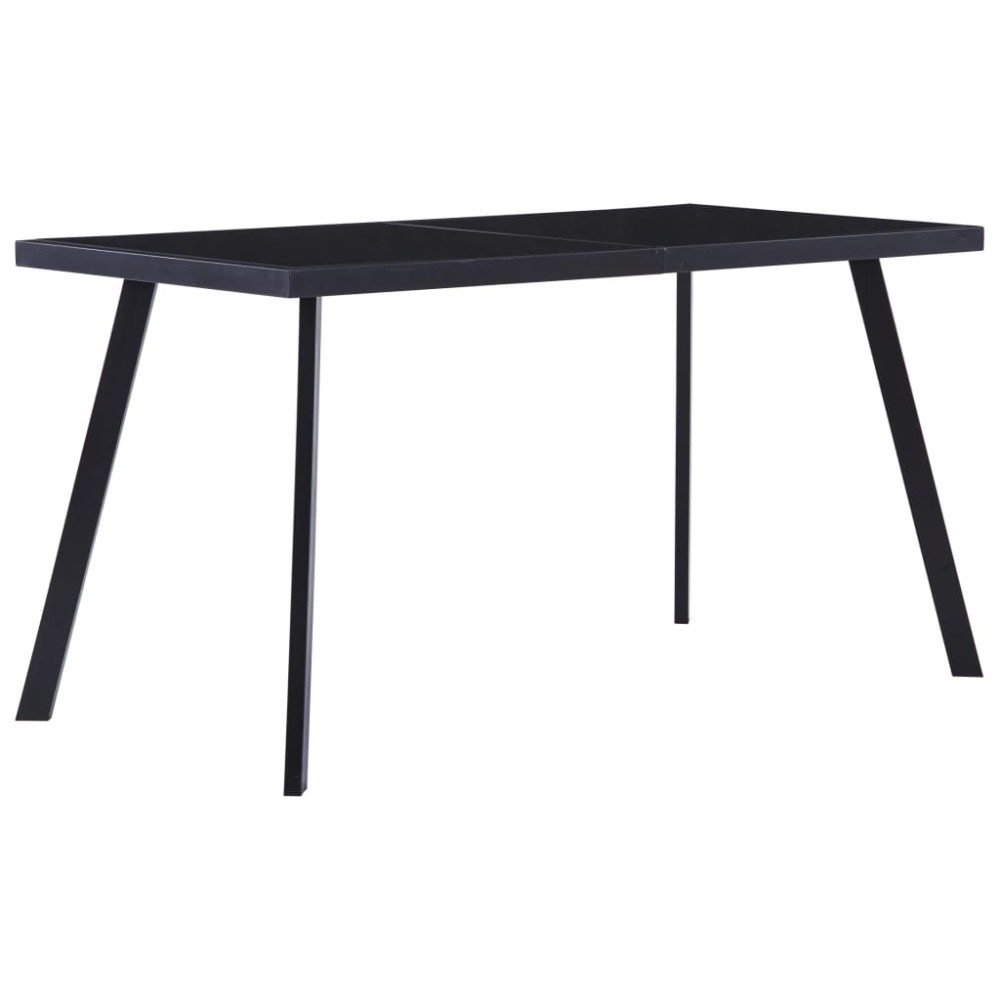 vidaXL Masă de bucătărie, negru, 140 x 70 x 75 cm, sticlă securizată