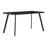 vidaXL Masă de bucătărie, negru, 140 x 70 x 75 cm, sticlă securizată