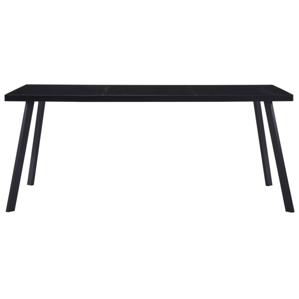 vidaXL Masă de bucătărie, negru, 160 x 80 x 75 cm, sticlă securizată