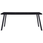 vidaXL Masă de bucătărie, negru, 160 x 80 x 75 cm, sticlă securizată vidaXL Masă de bucătărie, negru, 160 x 80 x 75 cm, sticlă securizată