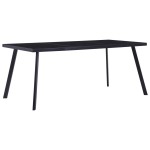 vidaXL Masă de bucătărie, negru, 160 x 80 x 75 cm, sticlă securizată vidaXL Masă de bucătărie, negru, 160 x 80 x 75 cm, sticlă securizată