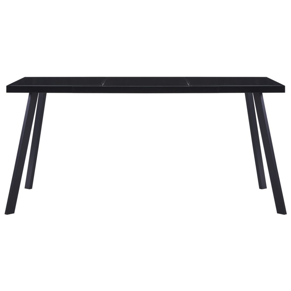 vidaXL Masă de bucătărie, negru, 180 x 90 x 75 cm, sticlă securizată