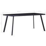 vidaXL Masă de bucătărie, negru, 180 x 90 x 75 cm, sticlă securizată