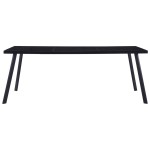 vidaXL Masă de bucătărie, negru, 200 x 100 x 75 cm, sticlă securizată