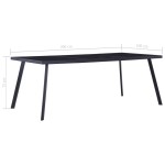 vidaXL Masă de bucătărie, negru, 200 x 100 x 75 cm, sticlă securizată