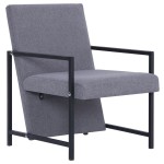 vidaXL Fotoliu, gri deschis, material textil