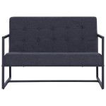vidaXL Canapea cu 2 locuri și cotiere, gri închis, oțel/textil vidaXL Canapea cu 2 locuri și cotiere, gri închis, oțel/textil