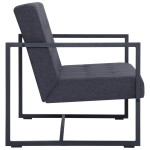 vidaXL Canapea cu 2 locuri și cotiere, gri închis, oțel/textil vidaXL Canapea cu 2 locuri și cotiere, gri închis, oțel/textil