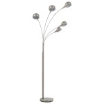 vidaXL Lampă de podea, argintiu, 200 cm, 5 x E14 vidaXL Lampă de podea, argintiu, 200 cm, 5 x E14